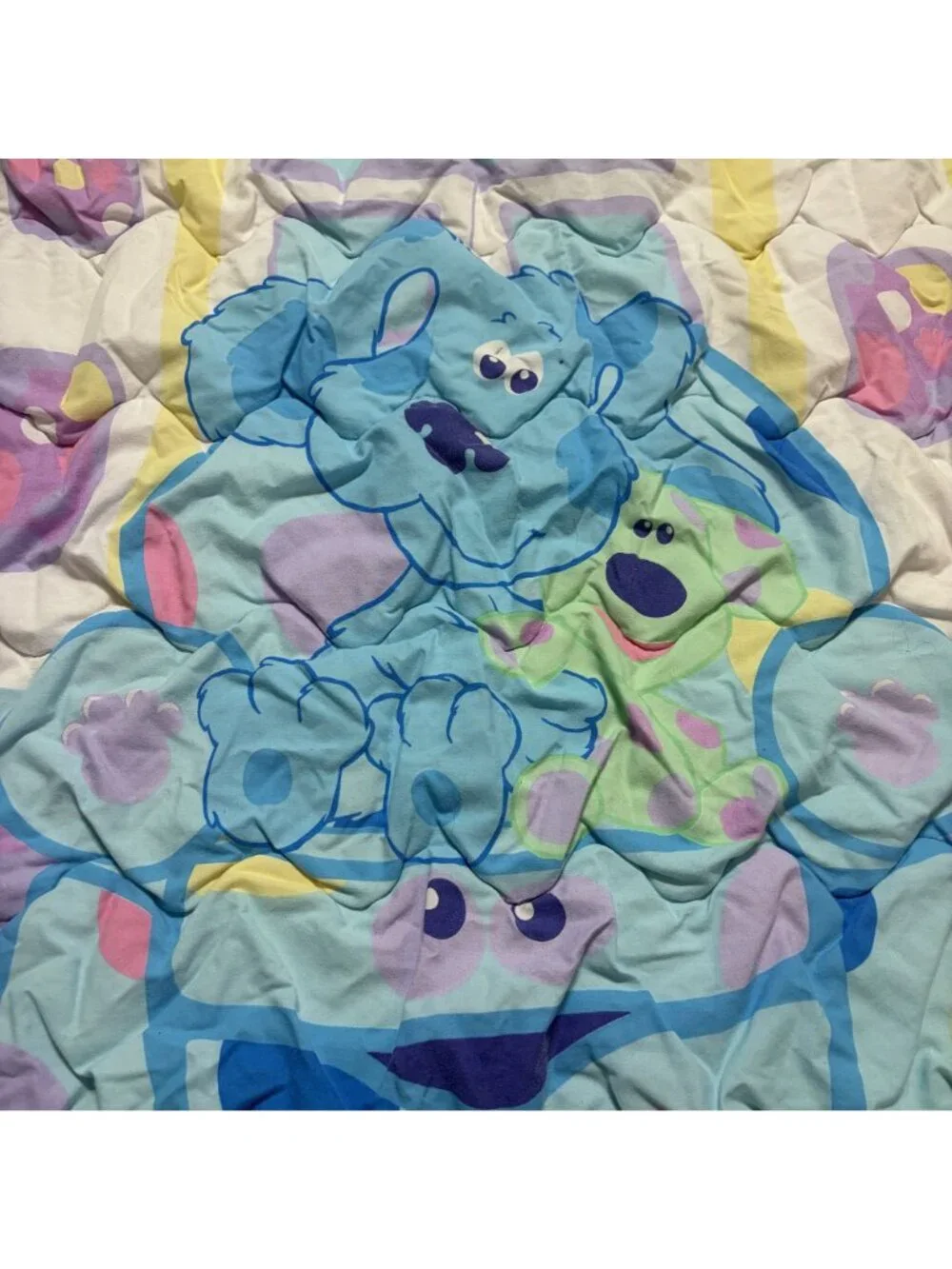 Blues Clues Nick Jr Kids Quilt Blanket 2000 Soft Cotton Baby Bedding Kids VTG
